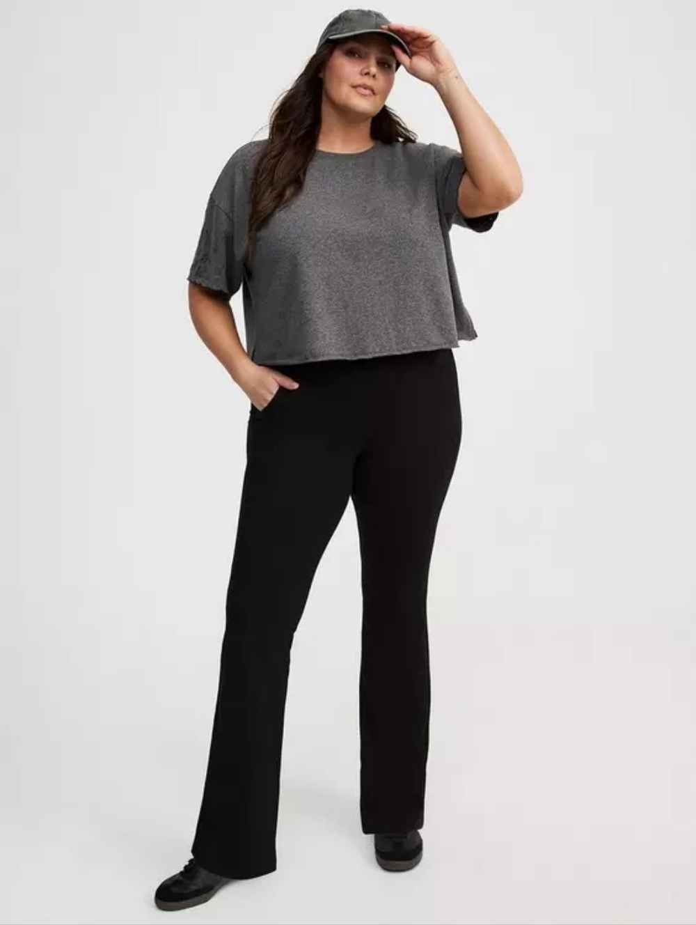Torrid Black Bootcut Slim Leggings Pull On Plus Size High Waisted Pocket 1 XL